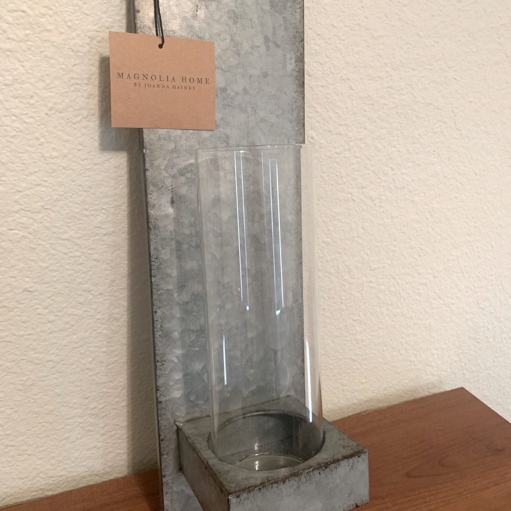 Galvanized candle holder